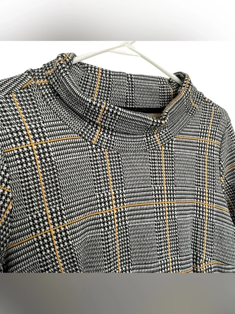 Tom Tailor Classic Houndstooth 1/2 Sleeve Funnel Neck Mini Dress EU 40/ US 8 - Picture 9 of 16